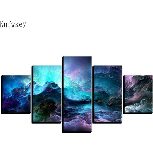 Full square 5d diy Diamond Painting,Abstract Psychedelic Nebula Space,embroidery,3d diamond,Mosaic pattern 5pcs