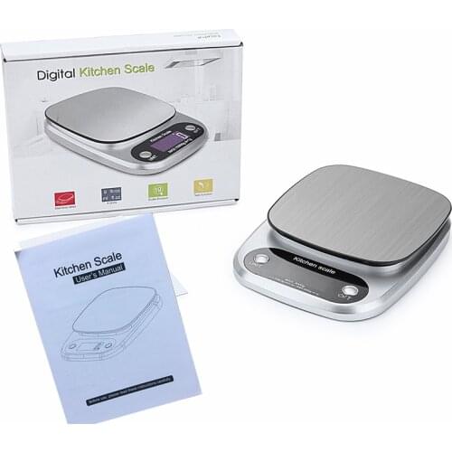 Portable electronic scale stainless steel platform scale gift household baking 5kg 0.1g precision kitchen gram weight scale