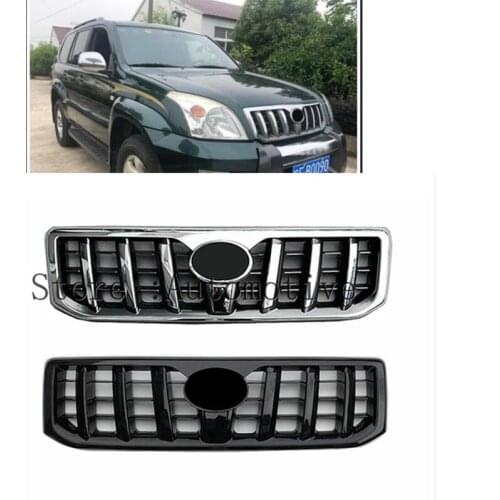 For Toyota Prado FJ120 2003-2009 ABS Plating Front Grill Grille Modified With LOGO