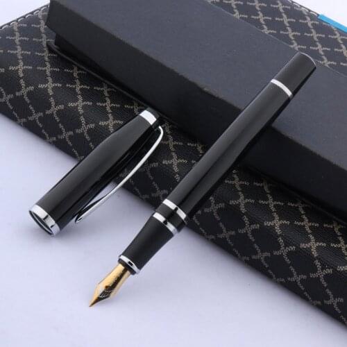 Quality METAL BAOER Black M Cassic Office Gift silver Accessories Fountain Pen Stationery Supplies INK PENS