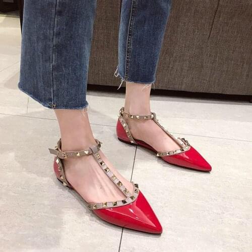 Rivet Sandals For Women Outdoor Wear 2021 Summer New Style Baotou Flat Mules Shoes Pointed Riveting Nail Lazy Half Slippers