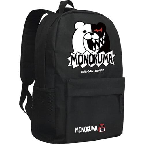 Danganronpa Backpack Schoolbag Bag Surrounding Black and White Bear Cartoon Cos 2D World Nursery Stock Cheng