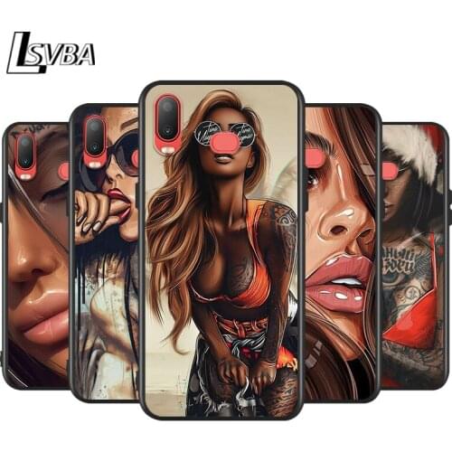 Silicone Cover Sexy Sleeve Tattoo Girl for Samsung Galaxy A9 A8 Star A7 A6 A5 A3 Plus 2018 2017 2016 Black Phone Case