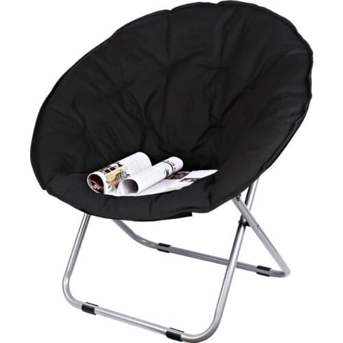 Folding Large Size Round Moon Saucer Camping Chair with Steel Frame Oxford Cloth Padded Seat Portable Moon Chair 7 Colors