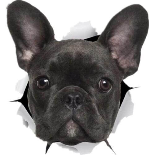 S41024# Various Sizes Funny Self-adhesive Decal Black French Bulldog Car Sticker Waterproof Auto Decors on Bumper Rear Window