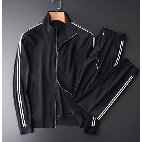 21C Sport Tracksuits Man (jacket+pants) Luxury Stand Collar Men Sportwear Plus Size 4xl Elastic Waist Pants Mens Sets Clothes