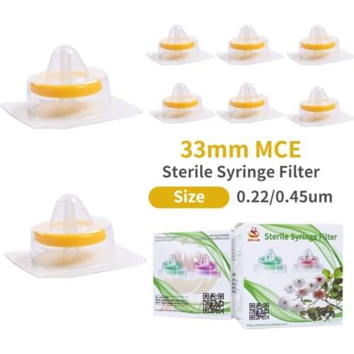 MCE 33mm 0.22um 0.45um Sterilize Syringe Filter Use for Tissue Culture Media and Biological Solutions