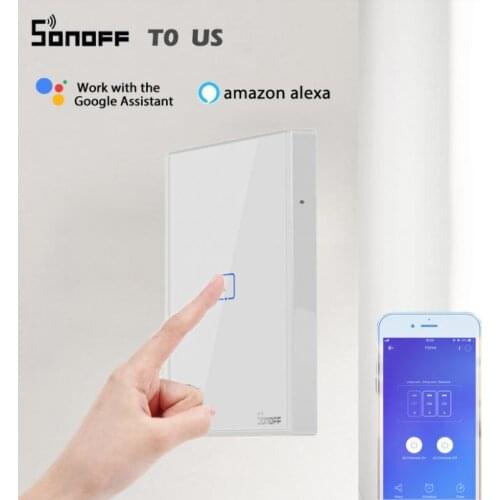 SONOFF T0 US TX Series WiFi smart switch Home Automation Modules WiFi Wall Switches Compatible with eWelink Google Home Alexa