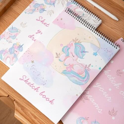 Yisuremia Kawaii Thickened Paper Sketch Book Art Drawing Painting Template Sketchbooks School Office Stationery Birthday Gift