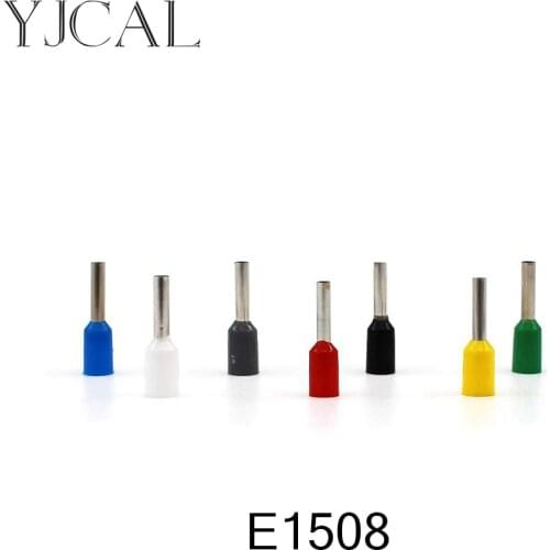 1000pcs/Pack E1508 Insulated Cord End Terminal Crimp Terminal Wire Connector Crimp Ferrules Crimping Terminals Tubular