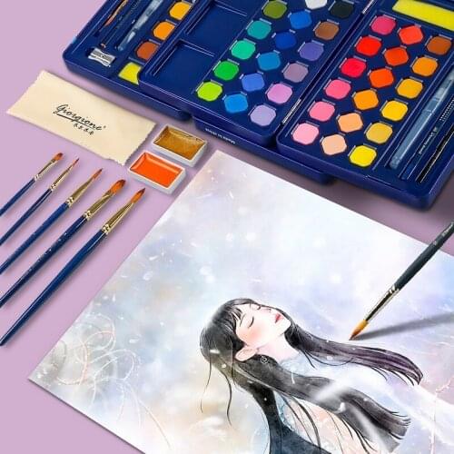 12/18/24/36/48 Colors Solid Watercolor Portable School Student Drawing Painting Stationery Art Supplies Paints Set For Artist