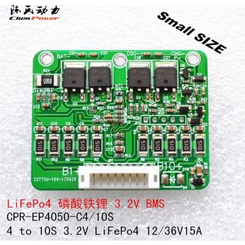 15A Current 4 to 10 Strings 3.2V Lithium Iron Phosphate Multi-string Lithium Battery Protection Board Balanced BMS Ultra Small