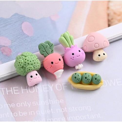 20pcs/lot Simulation vegetable Flat back Resin Cabochon Kawaii beans Scrapbook Craft DIY Hair Accessories Decor