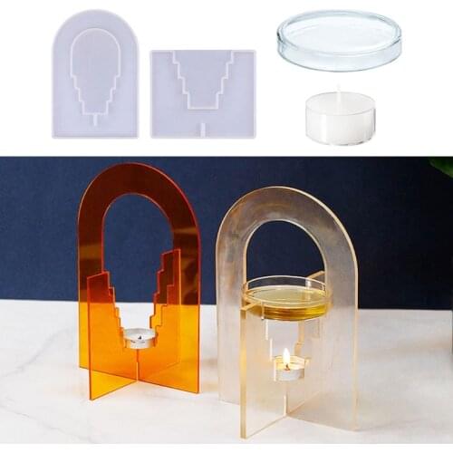 2021 New Aromatherapy Bracket Holder Epoxy Resin Mold Candlestick Silicone Mould DIY Crafts Home Decorations Casting Tool