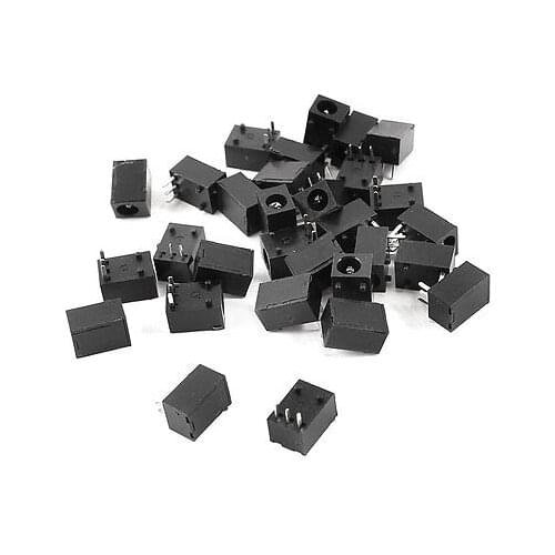 30 Pcs Black 3 Pin 3.5mm x 1.3mm DC Power Jack Socket PCB Mount Connector DC-003