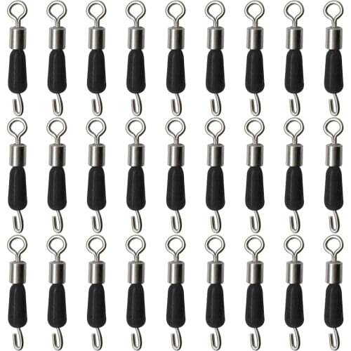 30pcs/Lot Ball Bearing Swivel Rings Fishing Connector Quick Fast Connector Solid Rings Rolling Fishing Line Quick Link Carp