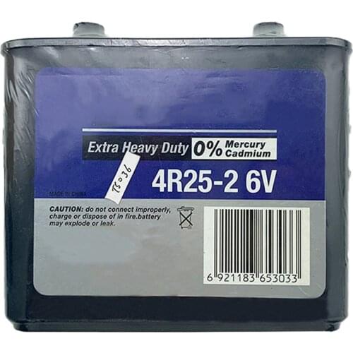 4R25-2 Lanterns Flashlights Barricade Lights Battery 6V Zinc Carbon Battery with Screw Terminals for PLOUGH
