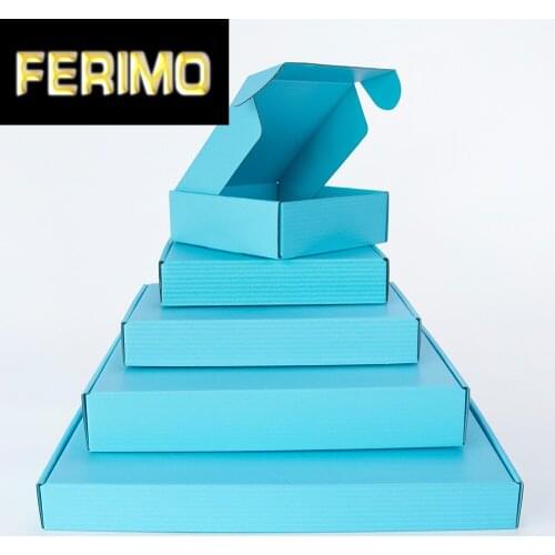 5pcs / 10pcs / blue gift box holiday party exquisite packaging box wig storage corrugated box support customized size and logo