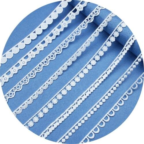 White Lace Milk Silk Water Soluble Embroidery Lace Ribbon Trim Fabric For Sewing Apparel Accessories Handmade DIY Crafts