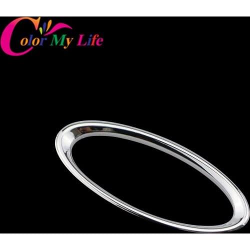 Color My Life ABS Chrome Car Steering Wheel Decoration Trim Logo Protection Sticker for Ford C-Max CMax 2015 2016 Accessories