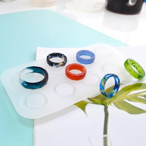 DM115 5pcs Handmade Resin Ring Mold Set Pack For Handmade DIY Making Jewelry Silicone Mold Epoxy Mould