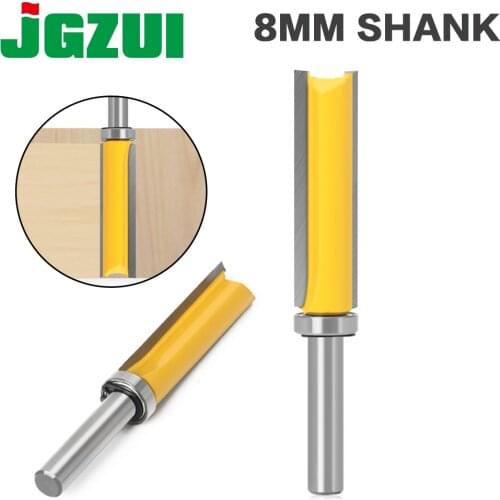 1PC 8mm Shank Template Trim Hinge Mortising Router Bit Straight end mill trimmer cleaning flush trim Tenon Cutter forWoodworking