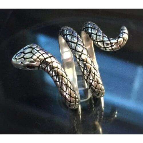 925 Jewelry Sterling Silver Vintage Resizable Size Unisex Snake Ring Vikings Rings Gifts For Men And Women All Fingers Gioielli