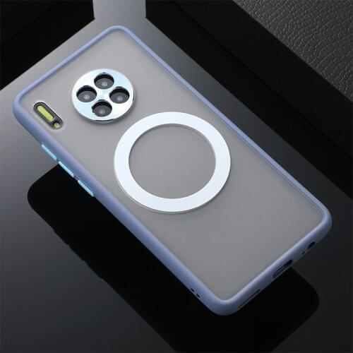 Magsafe Wireless Charging Bumper Shockproof Silicone Soft Matte Phone Case For Huawei Mate 30 40 Pro Back Cover Fundas Coque