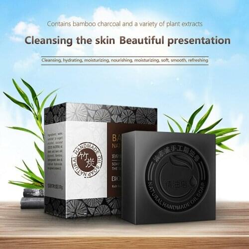 Bamboo Charcoal Handmade Soap Treatment Skin Care Natural Skin Whitening Soap Deep Cleansing Oil-control Face Hair Care Bath