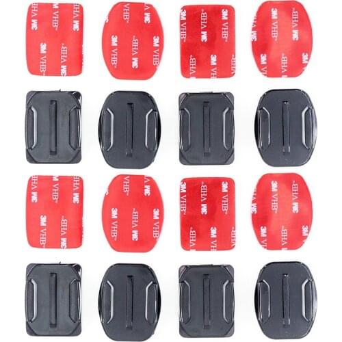 16pcs Set Flat Curved Helmet Base Adhesive Mount +3M VHB Stickers For GoPro Hero 8 76 5 4 3 Xiaomi yi 4K SJCAM osmo Sport Camera