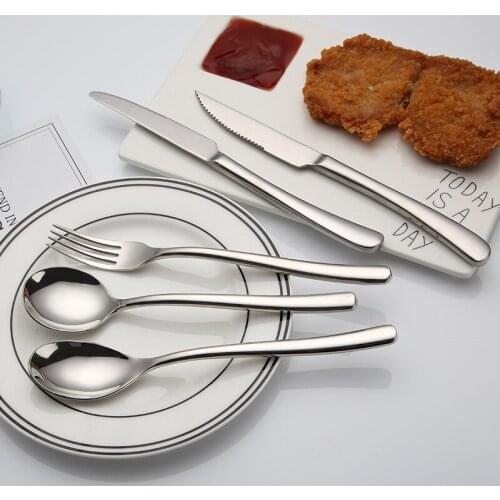 Stainless Steel Cutlery Set High-grade Thickening Moonlight Series Steak Knife Main Table Knife Round Tip Spoon Fork for dish