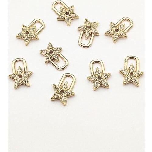 New arrival! 15x11mm 50pcs Cubic Zirconia star charm for Hand Made Earring DIY parts,Jewelry Accessories Findings & Component