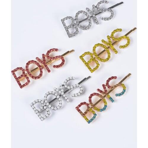 New Women Luxury Hair Clips 5 Colors Chinese Pearl Hair Clip Jewelry Crystal Hair Pin Accessories Letter BOYS Hairpins Wholesale