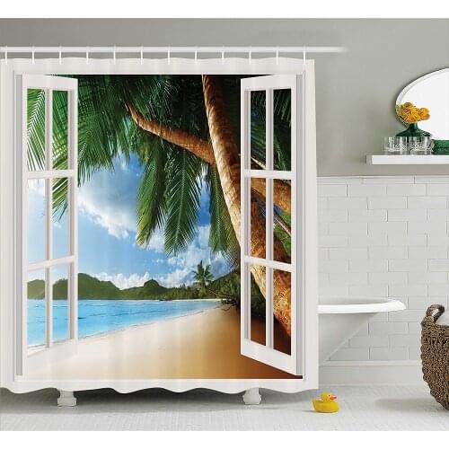 Personalized Decor for Bathroom Decorations Gazebo Theme Curtains Bathroom Sets Palm Tree Shower Curtain