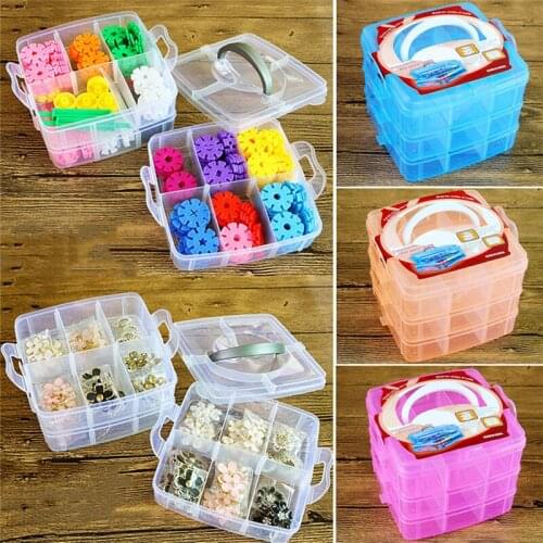 Plastic Transparent Jewelry Bead Organizer Box Storage Box Container Case Craft Tool