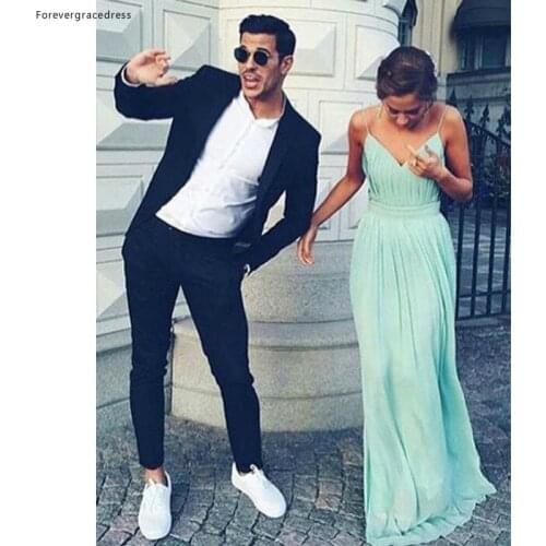 Mint Green Chiffon Bridesmaid Dress Spaghetti Straps Sleeveless Formal Maid of Honor Gown Plus Size Custom Made