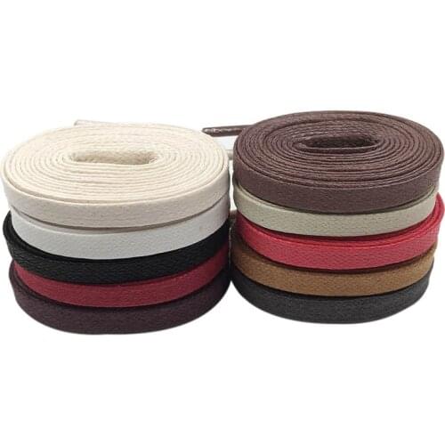 Premium Weiou New White Black Flat Wax Shoelace Cotton Shoe Lace 7mm Width Shoestring Cord For Unisex Leather Shoes Boots String
