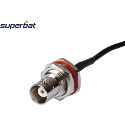 Superbat BNC Jack Bulkhead O-ring Straight to Exposed End Connector Pigtail Cable RG316 40cm