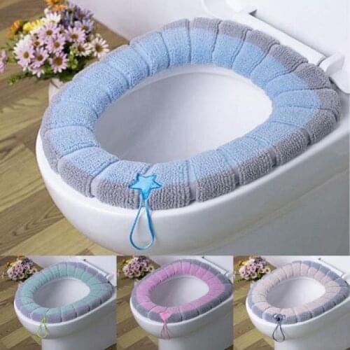 Universal Warm Soft Thickened Seat Cover Washable Home Toilet Seat Cover Cushion With Handle