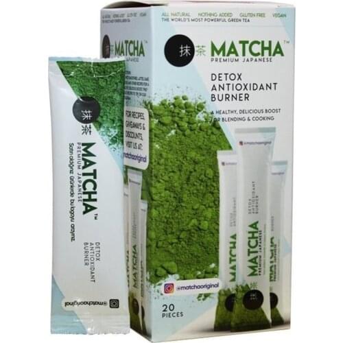 Matcha Spade Japanese Tea 20 Pieces 10 Gr Slim Fit Antioxidant Detox Anti-Aging Traditional Healthy Tea Dry Powder Tea
