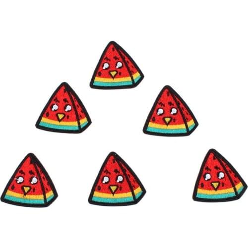 10pcs/lot Iron On Funny Watermelon Sticker Cartoon Fruit Patch Kids Apparel Sewing Badge DIY Garments Appliques Fabric Patches