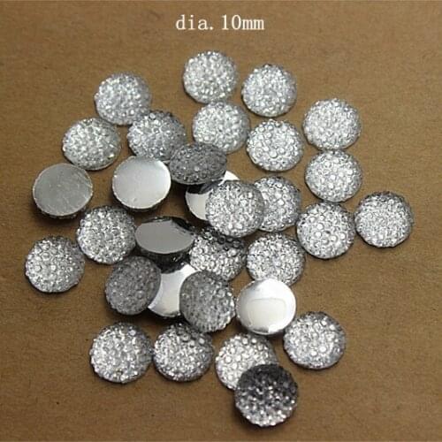 100pcs 10mm Bling Resin Rhinestone Round Flatback Cabochon DIY Home Garden Hand made button Scrapbooking