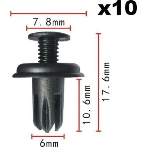 10x Nylon Fastener Retainer Clip Bumper For Honda / Screw expansion buckle