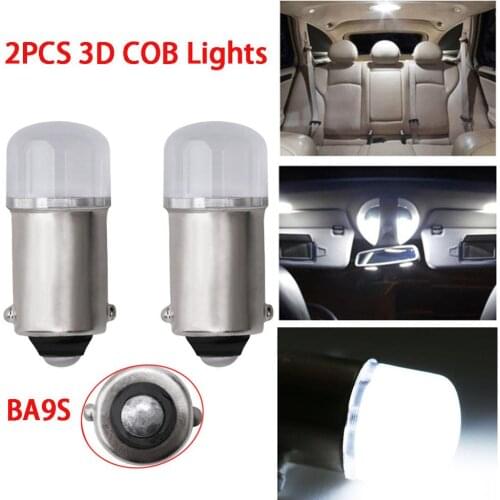 2pcs/pair Super Bright 12V Car Led Light BA9S Ceramic COB LED Light Bulbs BA9S T4W Car License Plate Light Reading Lamp White