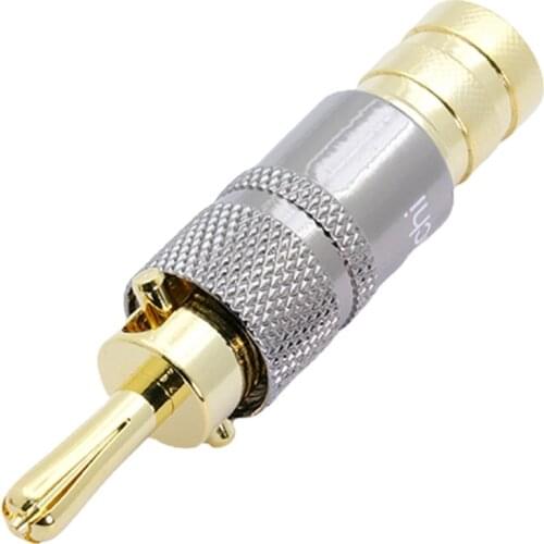 2Pcs High Quality New Copper Nakamichi Speaker Cable Banana Plug with Lock Speaker Amplifier Connector