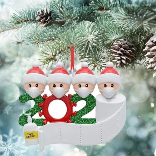 2020 Christmas Party Decoration Gift Family DIY handwritten name face mask snowman Christmas tree hanging pendant Xmas Decor