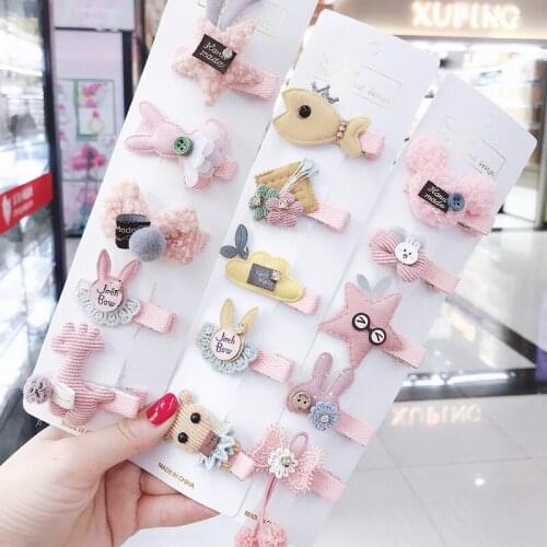 3PCS/5PCS lovely Cartoon Flowers Animal Girls kids Hair Clips Pink Butterfly BaBy Hairpin Hair Accessories