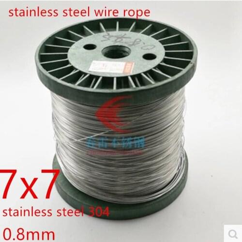 50 meters 0.8mm 7*7 Wire Rope Stainless Steel Cable,Seaworthy 100% Marine Grade