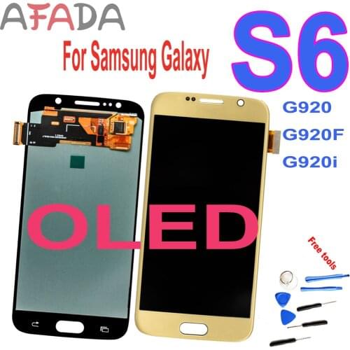 AAA+ Oled For Samsung Galaxy S6 G920 G920F G920i Lcd Display Touch Screen Digitizer Assembly with frame for SM-G920F G920i LCD
