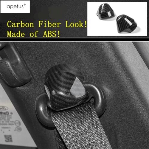 Lapetus Accessories Fit For Ford Mustang 2015 - 2019 ABS Seat Safety Lock Buckle Catch Base Pedestal Cap Molding Cover Kit Trim